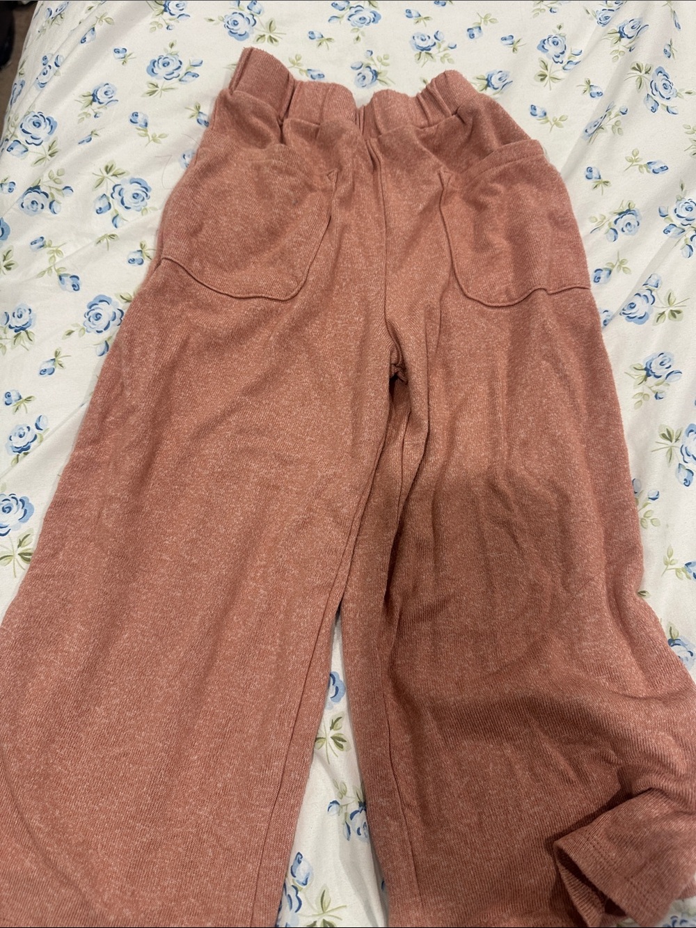 Girls' Cozy Wide-Leg Pants in Dusty Rose